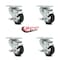 Service Caster 3.5 Inch Thermoplastic Rubber Wheel Swivel Top Plate Caster Set with Brake SCC SCC-20S3514-TPRB-TLB-4 - alternate 3